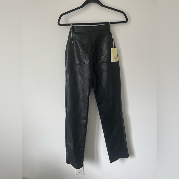 NWT Aritzia Melina high waisted straight leg vegan leather pants - Picture 2 of 4